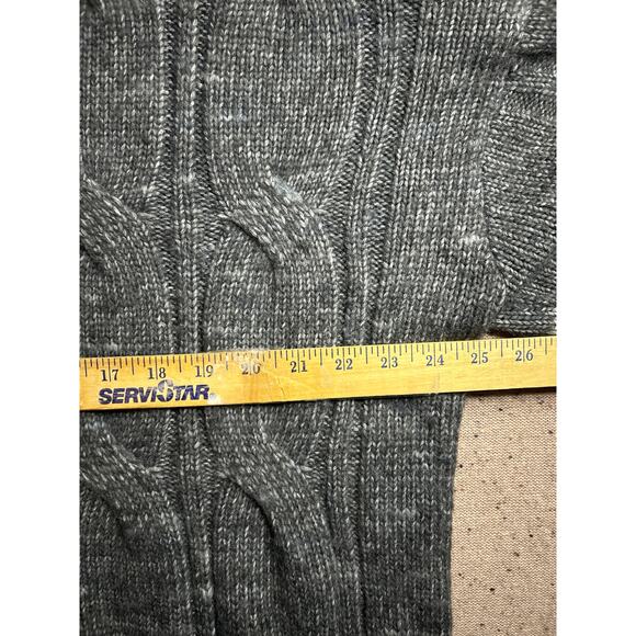American Eagle XXL Gray Cable Knit Sweater Oversized Wide Cuff Cozy Cabin Lodge - Picture 5 of 7